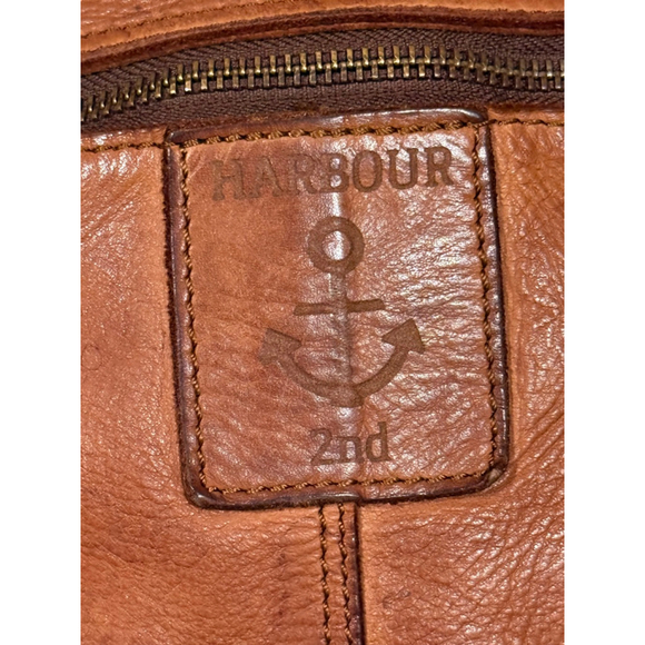 Harbour 2nd Genuine Leather Crossbody Bag Cognac Brown Messenger Satchel​ - Picture 9 of 9